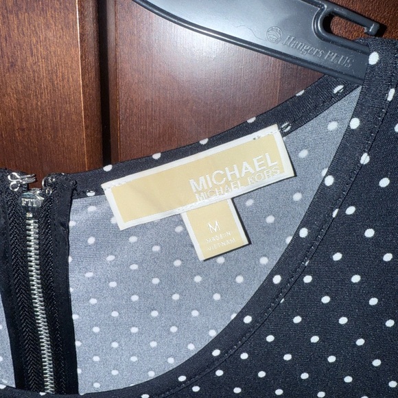 Michael Kors Black and White Polka Dot Midi Dress - Picture 2 of 3